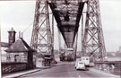 View: FD04715 Runcorn: Transporter Bridge from Runcorn side in 1957. Copy of framed print from Tom Edmondson.