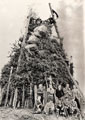 View: FD04717 Frodsham: ER II. Coronation 1953. Celebration Bonfire on Beacon  Hill.