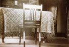 View: FD05086 Frodsham: Stapleton House char and table.  1921