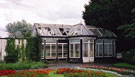View: FD05121 Frodsham: Castle Park Grounds - Conservatory in formal gardens before restoration 2004
