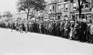 View: FDN2193 Frodsham: People lining Main Street.