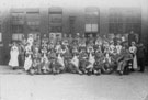 View: FDN2818 Frodsham: Hospital at BICC, nurses and World War I  Service Patients, c. 1916.