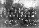 View: c01659 Audlem: Teacher and Pupils at Audlem Grammar School 	