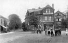 View: c01693 Bowdon: Shops near the Church 	