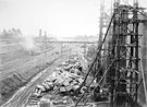 View: c02048 Manchester Ship Canal: Building Locks at Thelwall	