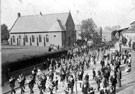 View: c05222 Winsford: 	Over Silver Band marching up High Street