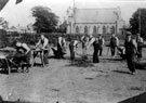 View: c05320 Winsford: Men working on a bowling green at Over	