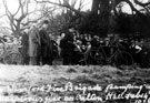 View: c05364 Little Budworth: Crowd at Oulton Hall after the fire of 14 February 1926