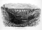 View: c05595 Congleton: Engraving of the Congleton Viaduct 	