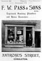 View: c05606 Congleton: Shop of Frank William Pass, Plumber, Antrobus Street 	