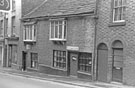 View: c06369 Macclesfield: Old Cottages on Jordangate 	