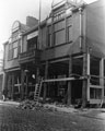 View: c06515 Northwich: Raising the Gladstone Club, Witton Street, after subsidence 	