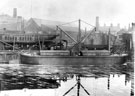 View: c06982 Northwich: Barge moored at Pimblot's shipyard 	