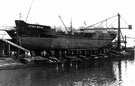 View: c06984 Northwich: Steam tanker 'Athelbrae' at Yarwood's' shipyard 	