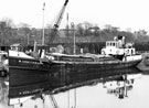 View: c06991 Winnington: 'Comberbach' moored at ICI Caustic Drums Depot 	