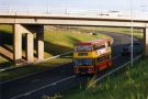 View: c07585 Wharton: P.M.T. double-decker bus on Station Road by-pass