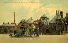View: c07673 Macclesfield: Fountain, Library and School of Art, Park Green