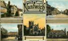 View: c07934 Nantwich: Postcard composite of local views