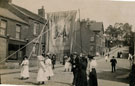 View: c08132 Disley: Oddfellows banner on parade