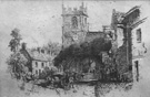 View: c08152 Holmes Chapel: Postcard of an 1853 drawing of St Luke's Church
