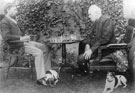 View: c08180 Hooton: Rev. John Owen, vicar of Hooton, playing chess with an American visitor