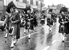 View: c08401 Wilmslow: Scots Pipes  Drums at the Carnival