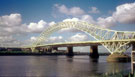 View: c08437 Widnes: Road bridge after modification, from the Widnes end