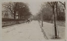 View: c08820 Unknown place: road with old wall and carriage