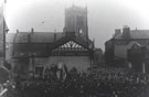 View: c08987 Middlewich: the Bullring and Cenotaph