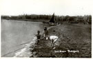 View: c09273 Parkgate: Children playing on the sands. 
