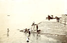 View: c09274 Parkgate: children paddling in the River Dee.