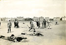 View: c09278 Parkgate: Mostyn House schoolboys shooting on the sands