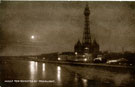 View: c09959 New Brighton: shoreline and Tower at night