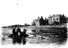 View: c09963 Parkgate: children playing on the sands