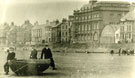View: c10670 Parkgate: Boat with youths on foreshore