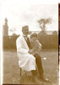 View: c11172 Runcorn: Dr Albert Jones and child at the Isolation Hospital