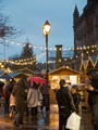 View: c11597 Chester: People visiting the Christmas market at Town Hall Square