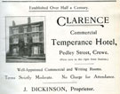 View: c11996 Crewe: Dickinson's Clarence Hotel, Pedley Street