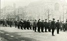 View: c12469 Chester: army recruits outside the Town Hall
