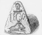 View: ch2940 Roman Decorated end roof tile depicting Ceasar's head 	