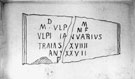 View: ch2941 Drawing of Roman Headstone to 'Marcus Ulpius' 	