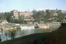 View: ch3569 River Dee from South Bank, Showing Bishop's Palace 	