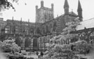 View: ch4076 Chester, Cathedral from City Walls 	