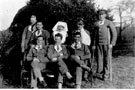 View: ch4163 Patients with nurse in garden of Boughton Grange