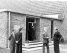 View: ch4350 Group of people outside Congregational church in Hoole Road. 	