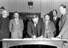 View: ch4352 Signing of documents in the Congregational church in Walker Street.