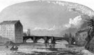 View: ch4383 Print of Old Dee Bridge and Dee Mills from west side