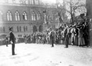 View: ch4539 The Cheshire Regiment saluting the colours at the Town Hall Square
