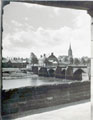 View: ch6253 Photo taken from doorway of Edgar House off City Walls. View over the river showing Old Dee Bridge and Handbridge St. Mary's	
