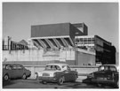 View: ch7338 Gateway Theatre from future Plaza car park, soon after opening. 	